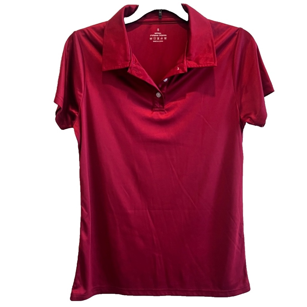 Women's Silky Smooth Short Sleeve Polo Shirt, Burgundy Size S